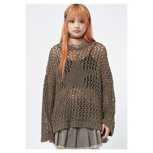 Minga London Star Crochet Sweater M‎ Green